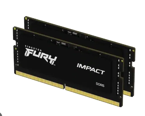 זכרון לנייד Kingston Fury Impact 32GB 2X16GB 6000mhz DDR5 C38 SOD