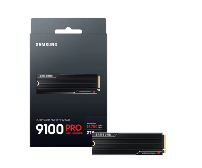 דיסק פנימי Samsung 9100 PRO W Heatsink 2TB Gen5 M.2 NVME 2.0