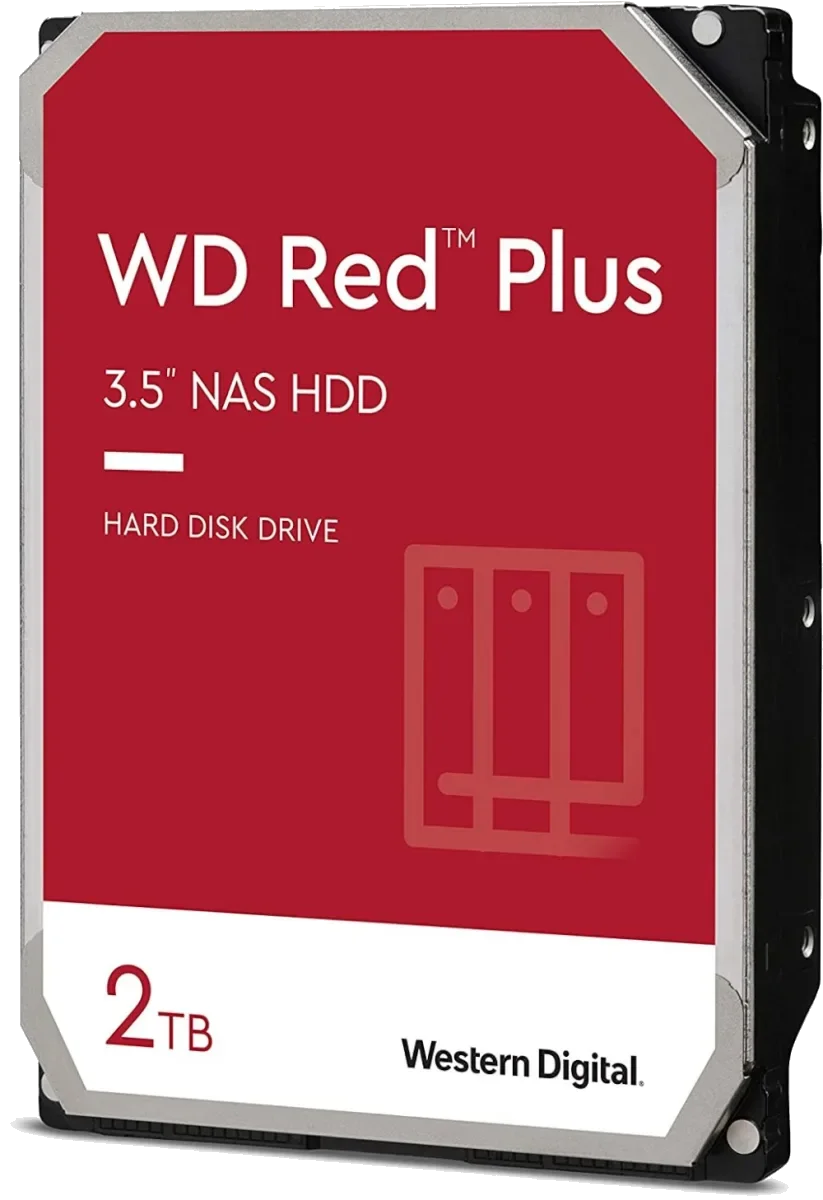 דיסק פנימי WD Red Plus NAS 2TB HDD 5400RPM 256MB Cache SATA III