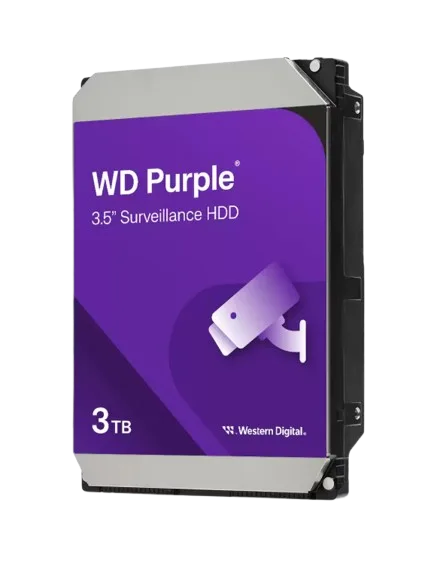 דיסק קשיח פנימי לנייח WD 3TB Purple 5400rpm 128MB 3.5
