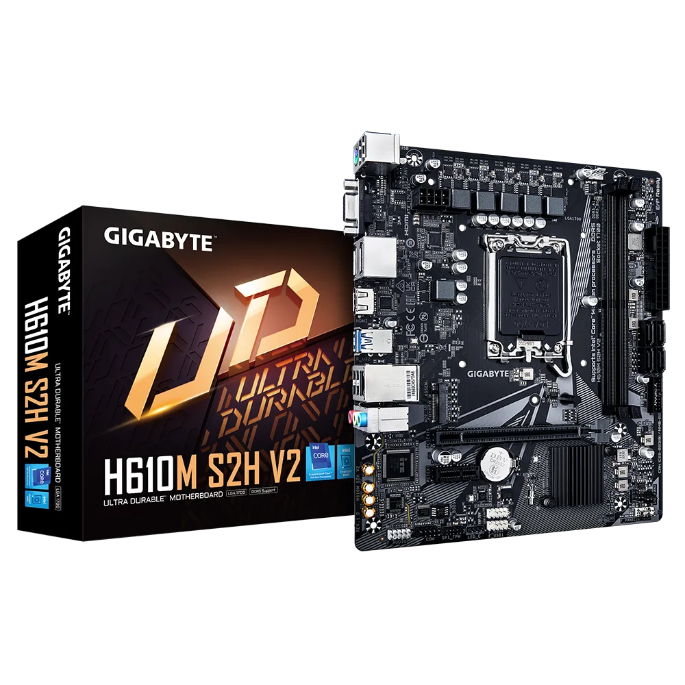 לוח למעבדי אינטל Gigabyte H610M S2H V2 Micro-ATX DDR5