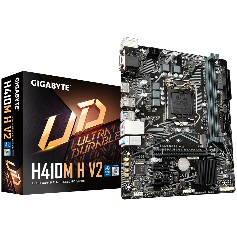 לוח אם אינטל דור 10 Gigabyte H410M H V2 1.7 Micro-ATX LGA1200