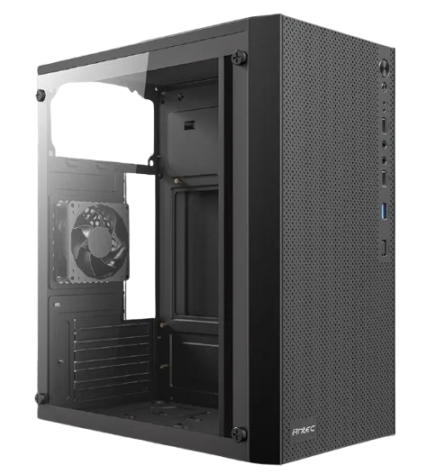 מארז Antec ST10M TG Mini Tower Micro-Atx Black Glass Side Panel