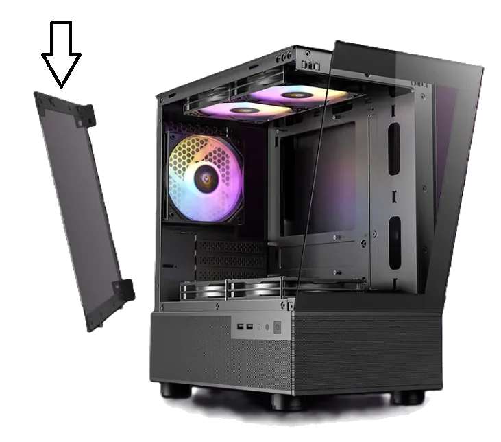זכוכית למארז שחור ANTEC CX200M