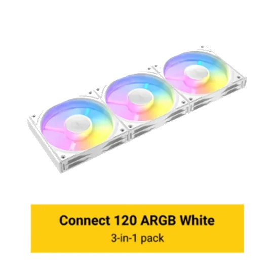 מאווררים למארז ANTEC Connect C120 ARGB WHITE 3PK