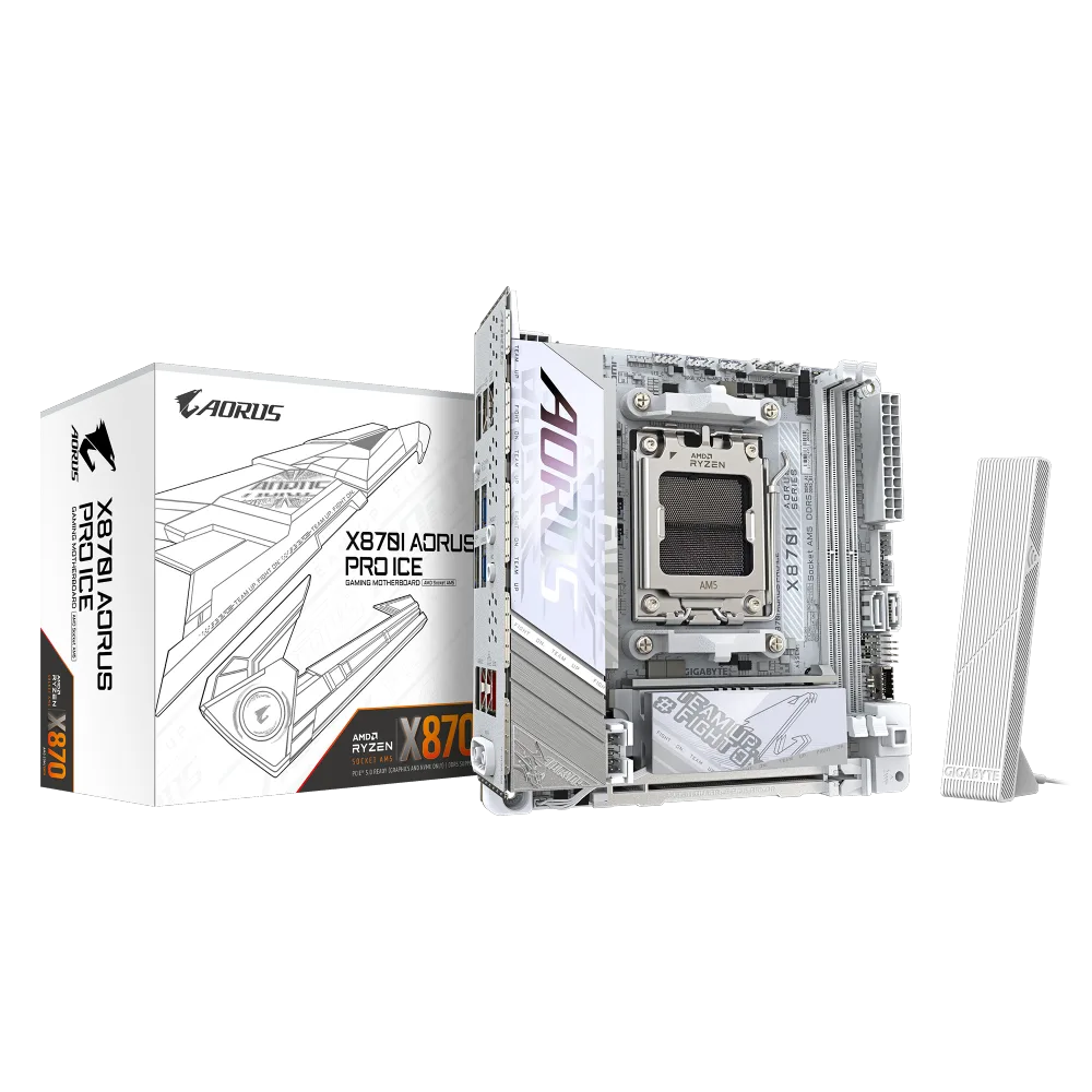 לוח אם GIGABYTE X870I AORUS PRO ICE MINI-ITX DDR5 AM5 BT 2.5GBE