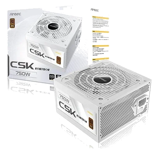 ספק כוח לבן ANTEC CSK 750DC Non-Modular 750W 80 PLUS Bronze 120MM