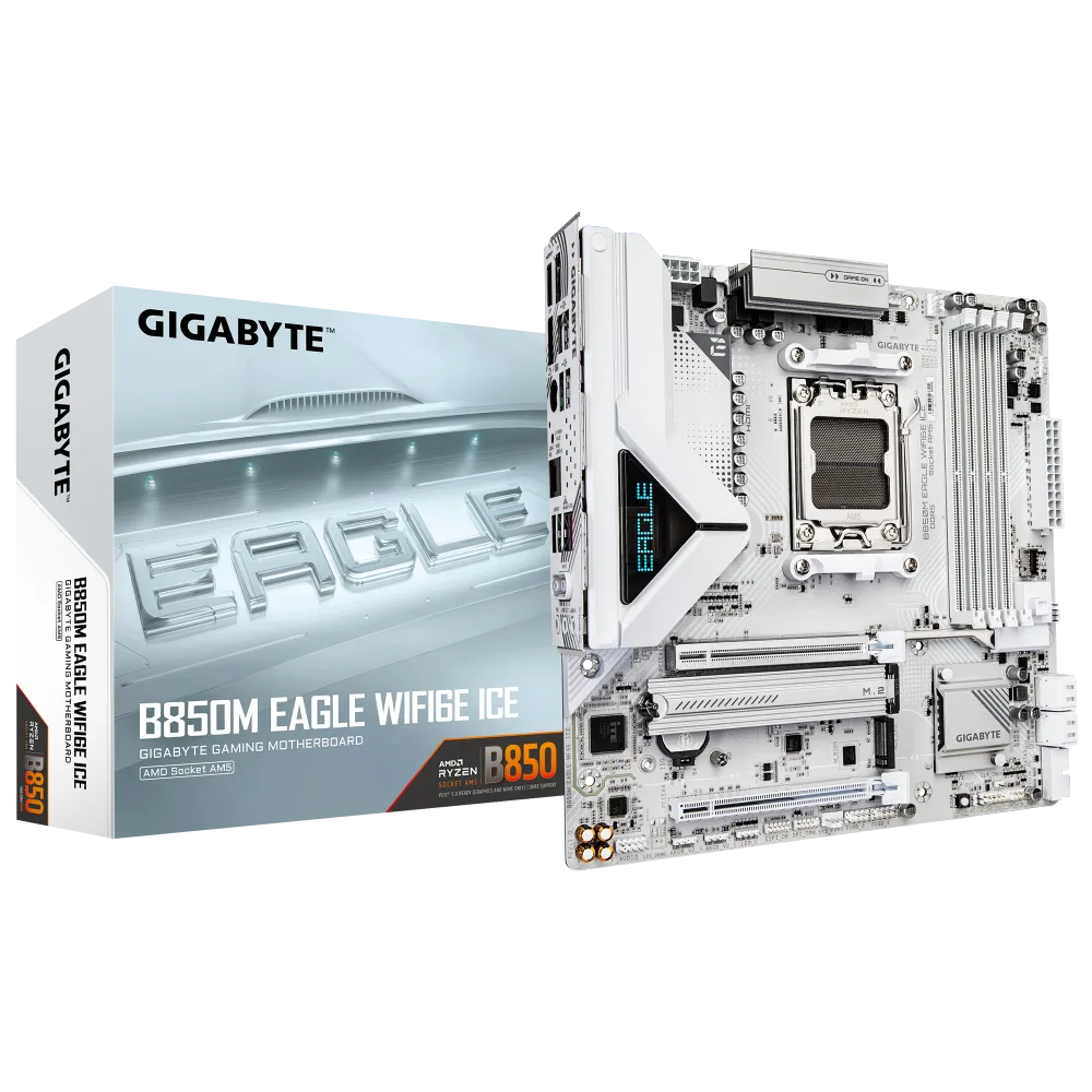 לוח אם GIGABYTE B850M EAGLE WIFI6E ICE M-ATX DDR5 AM5 BT 2.5GB