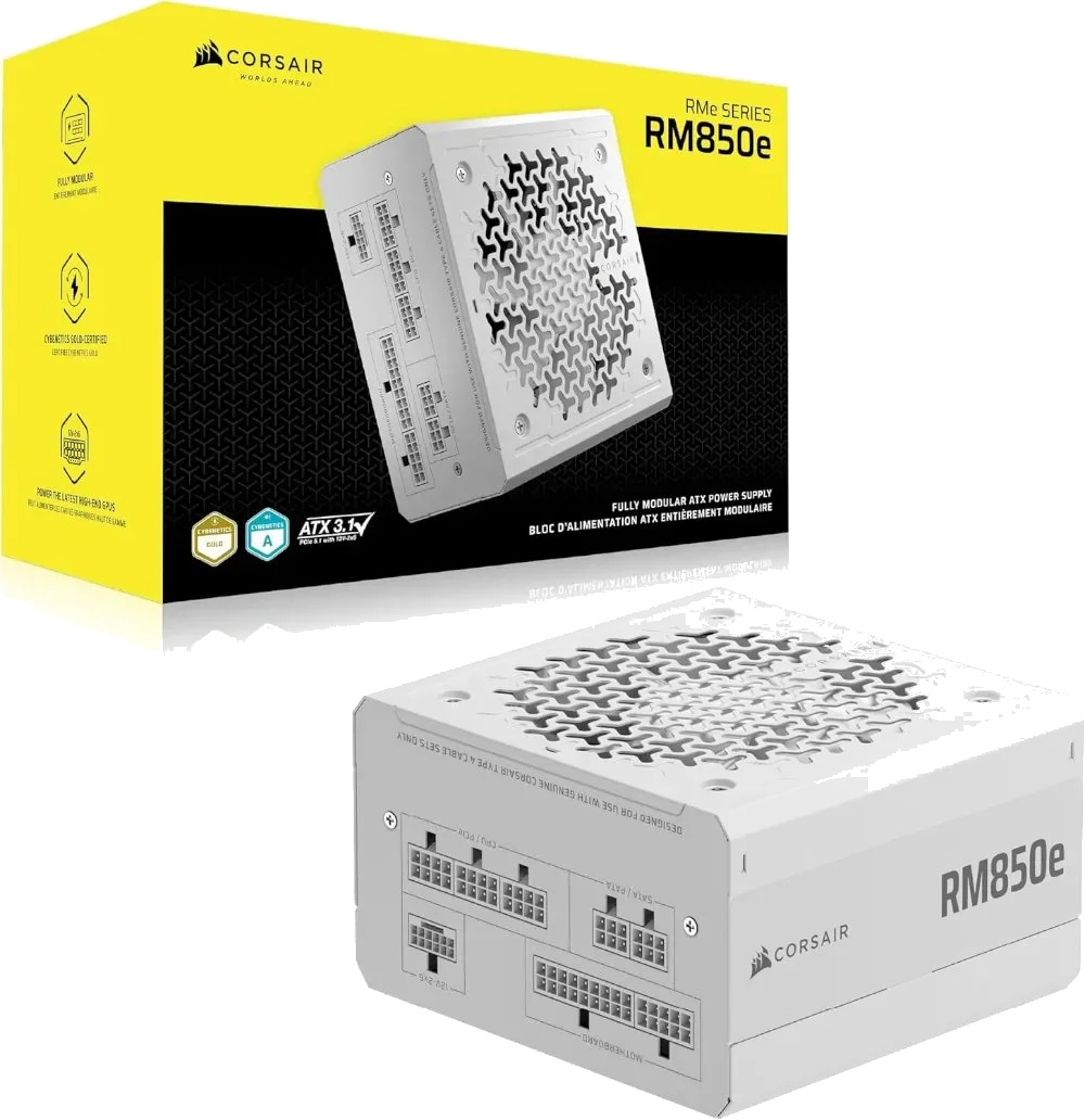 ספק Corsair RM850e ATX3.1 Fully modular 80Plus Gold White
